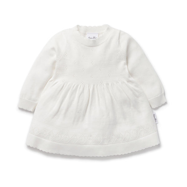 Aster and Oak - Ivory Pointelle Knit Dress