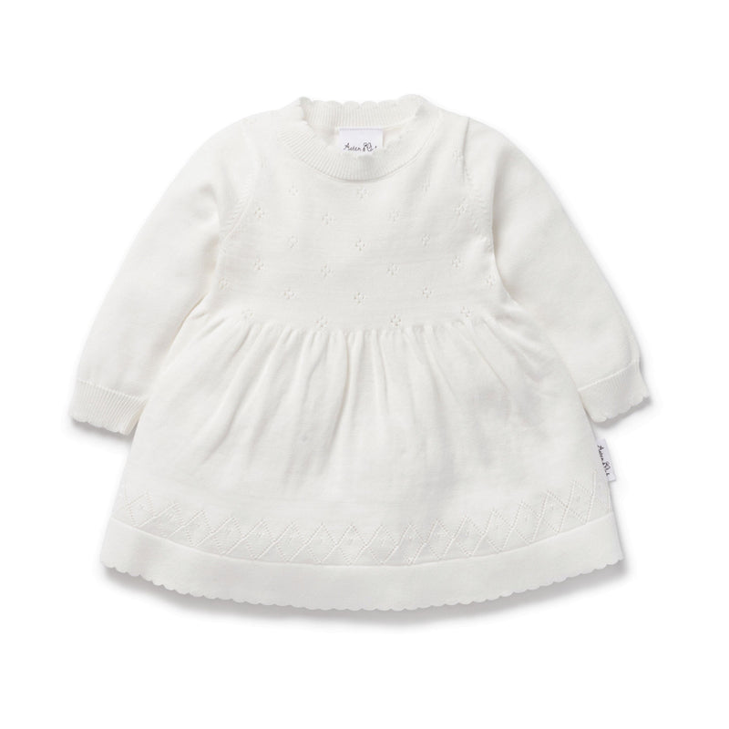 Aster and Oak - Ivory Pointelle Knit Dress