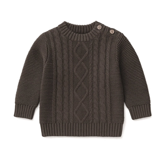 Aster and Oak - Espresso Cable Knit Jumper