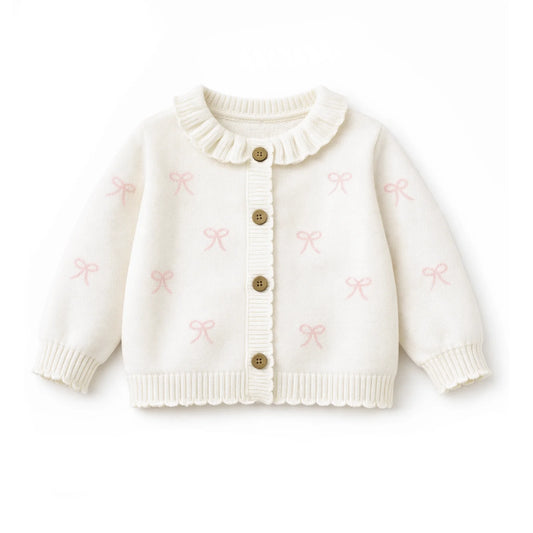 Aster and Oak - Coconut Bow Cardigan
