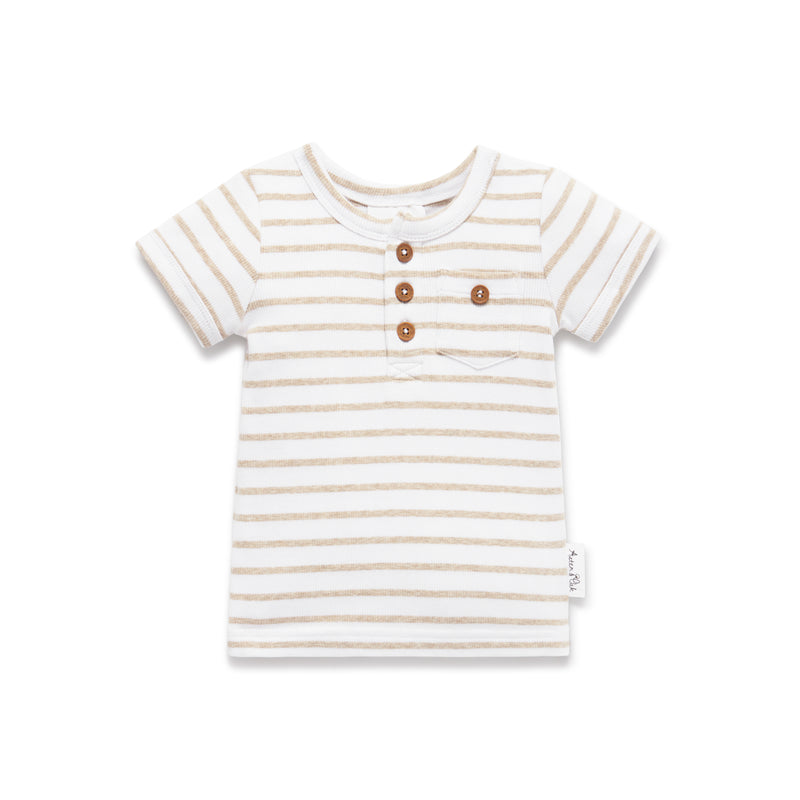 Aster and Oak - Stripe Rib Henley Top