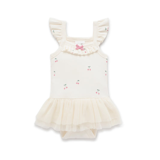 Aster and Oak  - Cherry Tutu Singlet Onesie