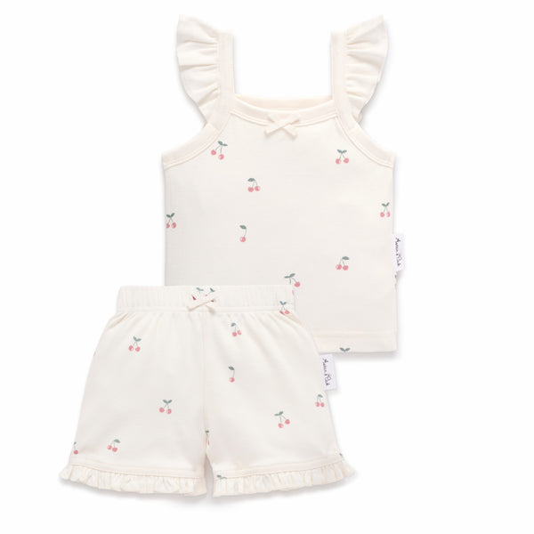 Aster and Oak  - Cherry Ruffle Set