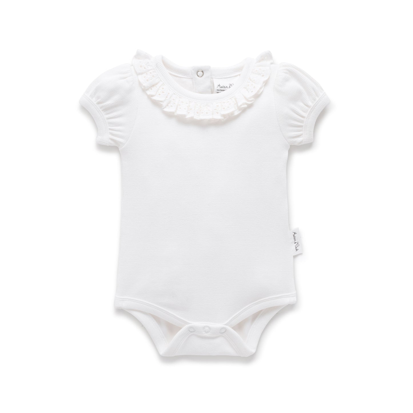 Aster and Oak  - White Ruffle Puff Onesie