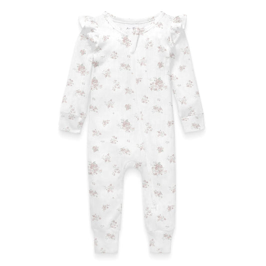 Aster and Oak - Posie Floral Zip Romper