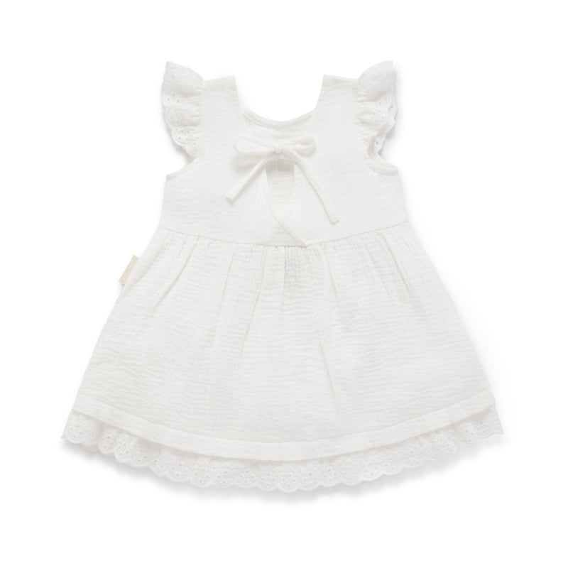 Aster and Oak - White Muslin Flutter Dress