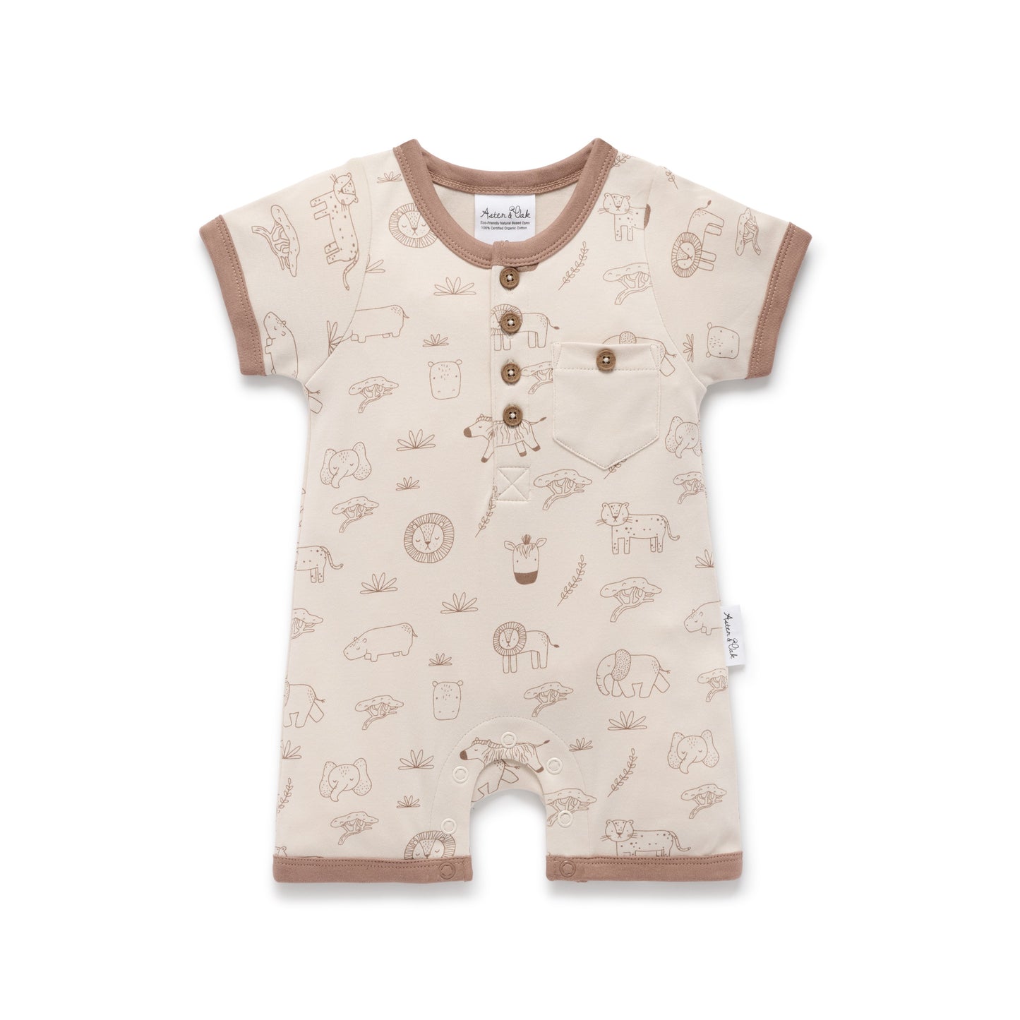 Aster and Oak  - Safari Henley Romper