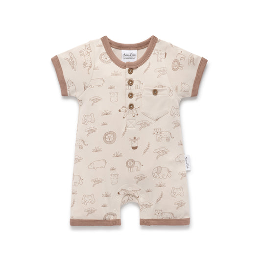 Aster and Oak  - Safari Henley Romper