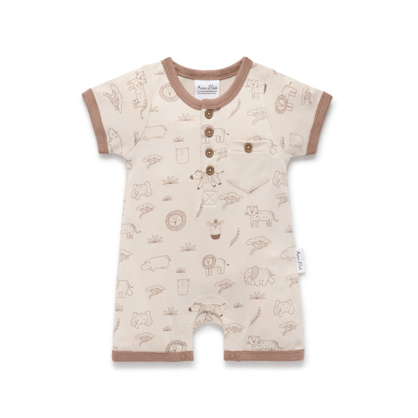 Aster and Oak  - Safari Henley Romper