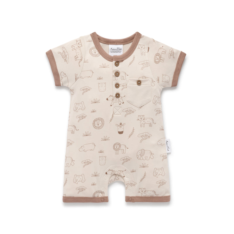 Aster and Oak  - Safari Henley Romper