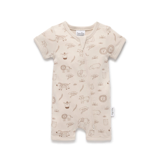 Aster and Oak  - Safari Adventure Zip Romper