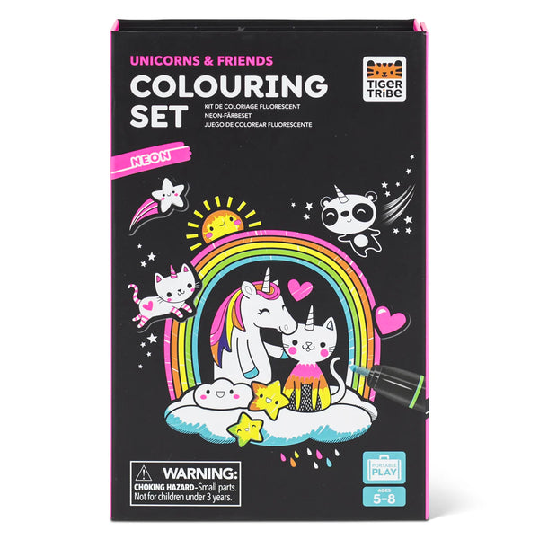 Tiger Tribe- Neon Colouring Set-Unicorns & Friends