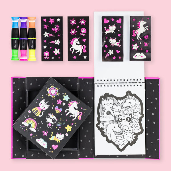 Tiger Tribe- Neon Colouring Set-Unicorns & Friends