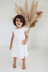 Aster and Oak - White Muslin Flutter Dress