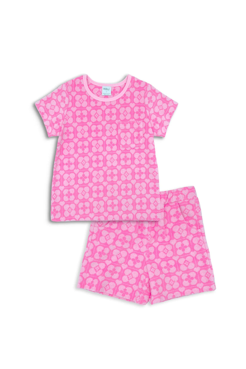 Milky Clothing - Pink Terry Towelling Set