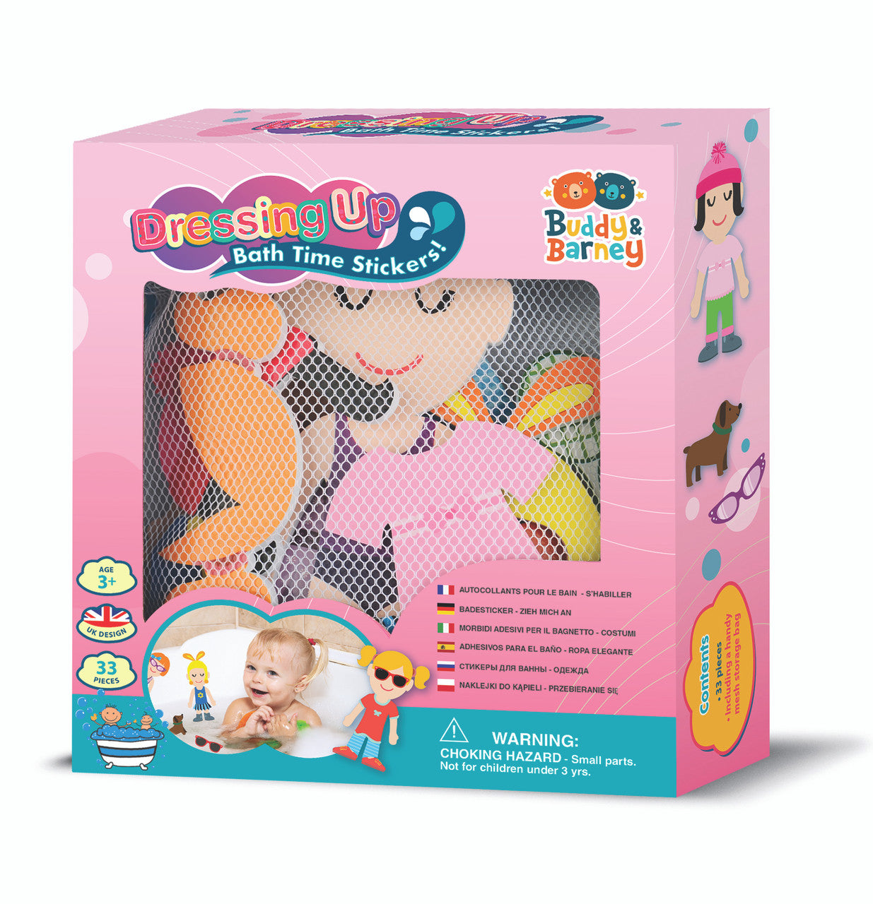 Buddy & Barney- Bath Time Stickers- Dressing Up