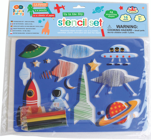 Buddy & Barney-The Sky - Stencil & Pencil Double Pack