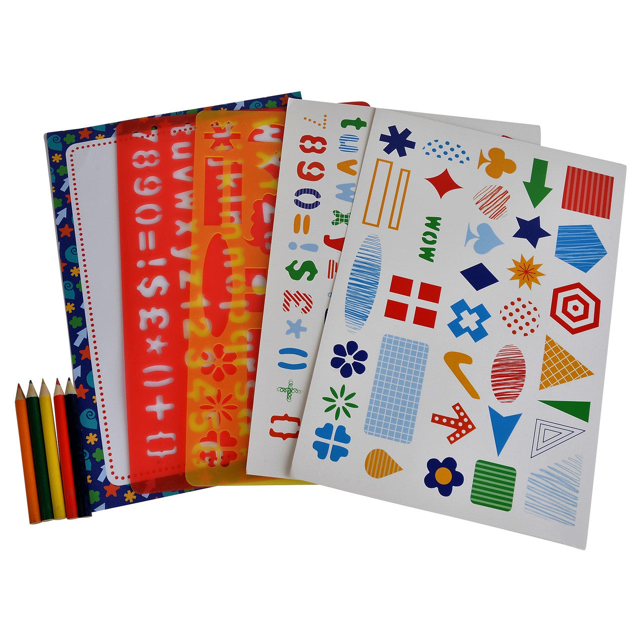 Buddy & Barney -Alphabet & Shapes- Stencil & Pencil Double Pack