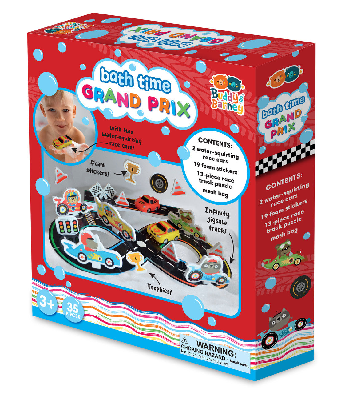 Buddy & Barney- Bath Time Stickers -  Racing Car Grand Prix