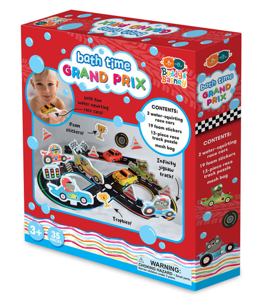 Buddy & Barney- Bath Time Stickers -  Racing Car Grand Prix