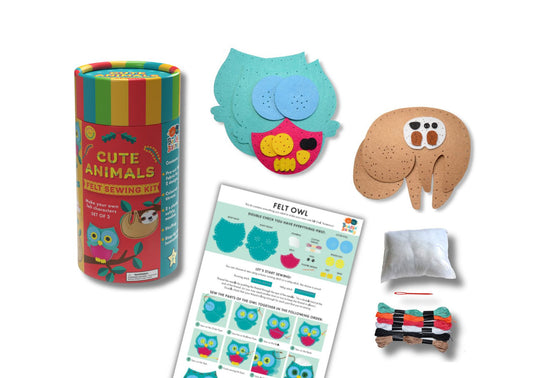 Buddy & Barney - Cute Animals Felt Sewing Kit Tube