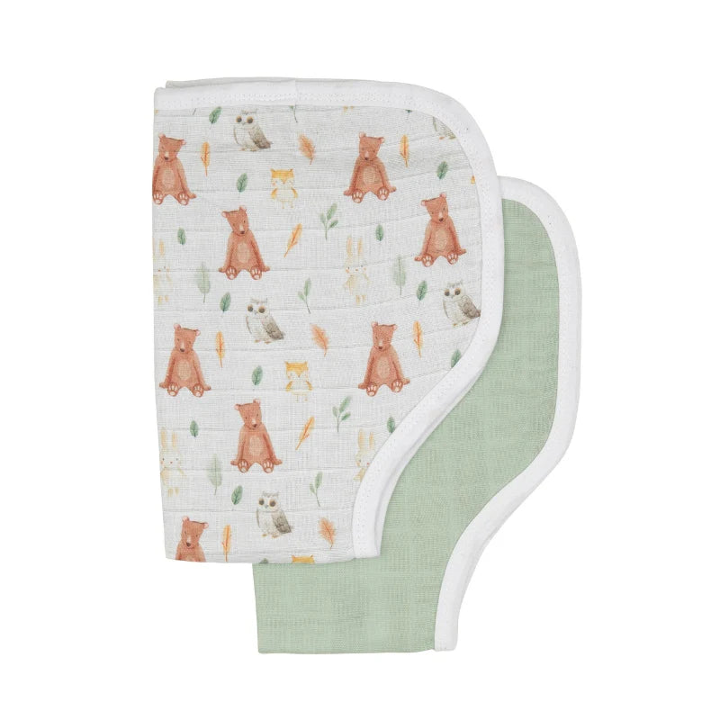 All4Ella - Forest Friends Organic Burp Cloth 2 Pack