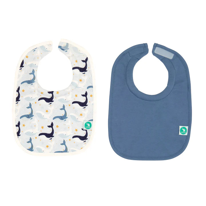 All4Ella- 2 Pack Roll Neck Bibs- Whale