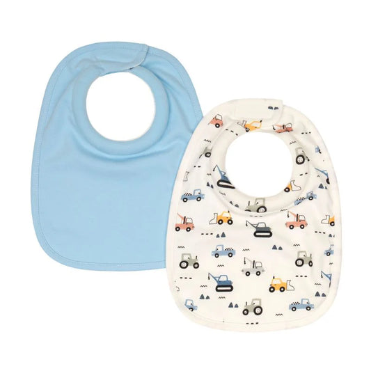 All4Ella- 2 Pack Roll Neck Bibs- Diggers