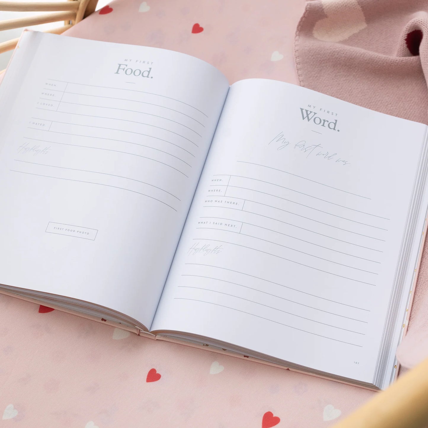Fox & Fallow Baby Book- Pink Little Hearts
