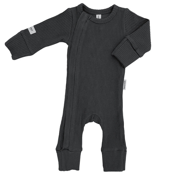 Bowy Made- Slate Ribbed Cotton Onesie