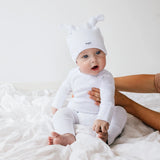 Bowy Made- Pure White Ribbed Cotton Onesie