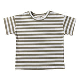 Ponchik- Seaweed Stripe Boxey Over-Sized Cotton T-Shirt