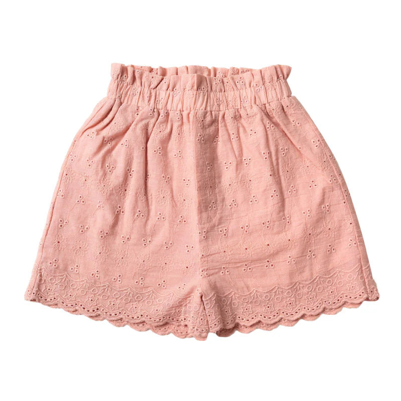 Ponchik-Blush Broderie Anglaise Lace Shorts