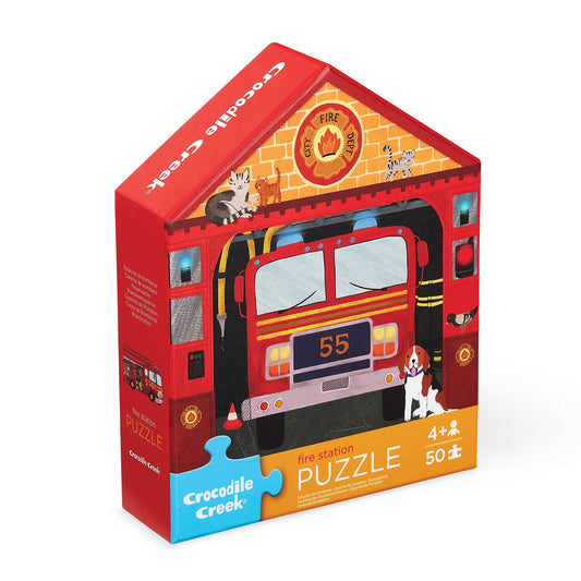 Crocodile Creek- Fire House-50 Piece Flat House Puzzle