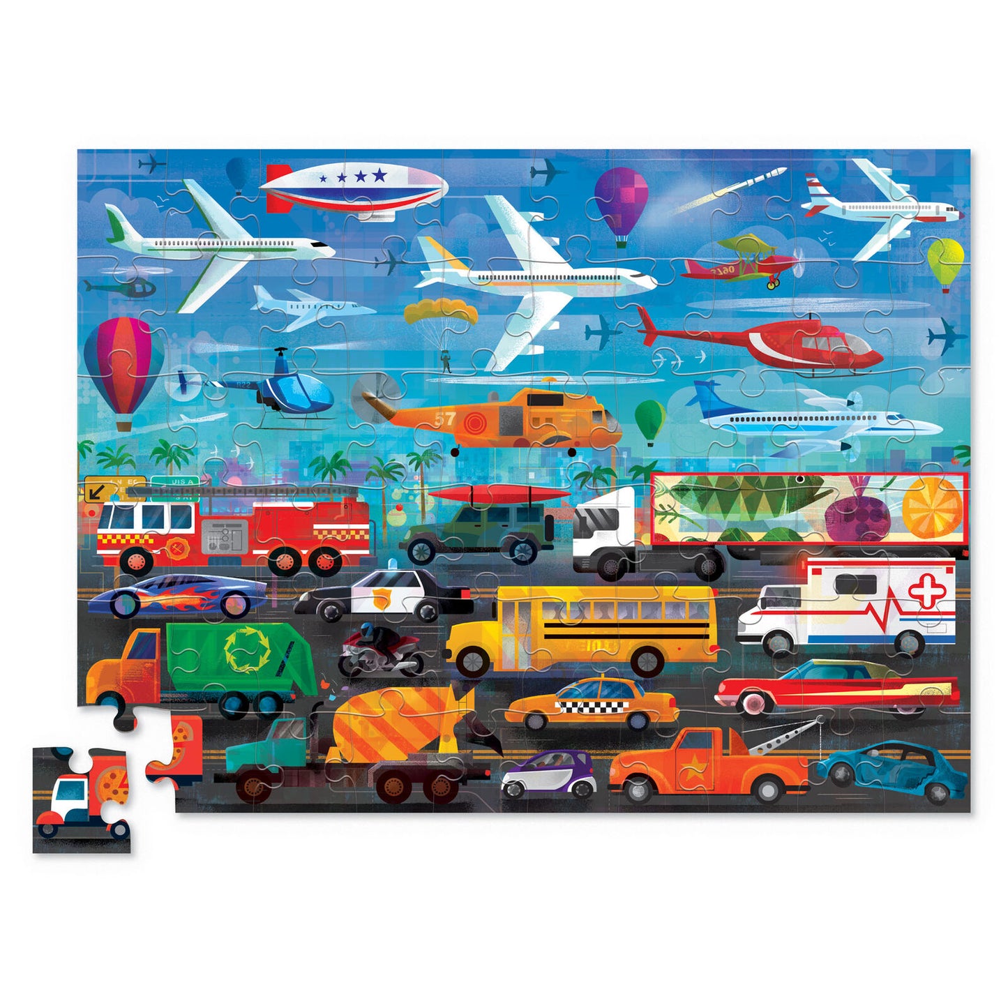 Crocodile Creek- Things That Go- Above & Below- 60 Piece