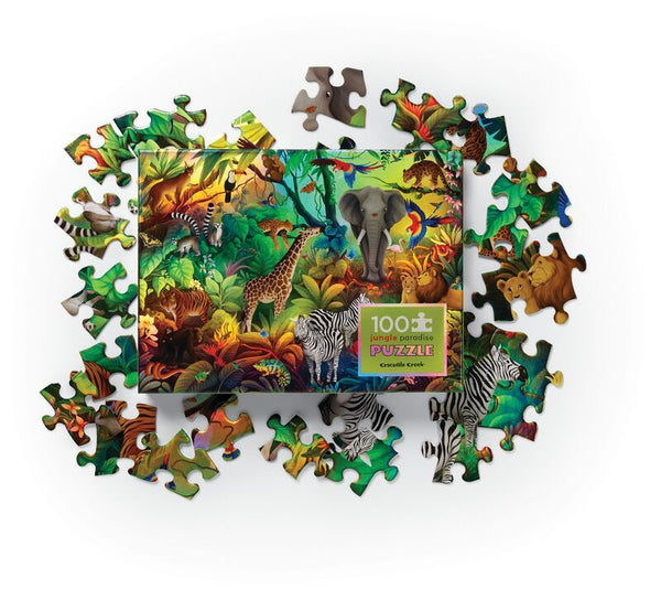 Crocodile Creek- Jungle Paradise Holographic 100 Piece Puzzle