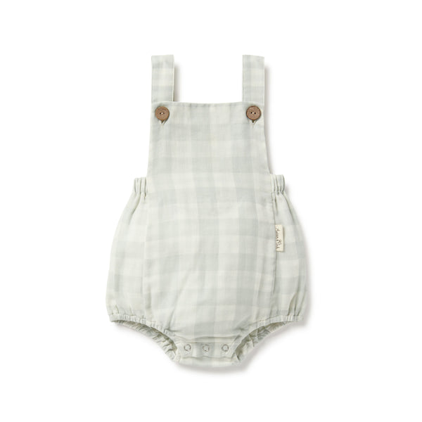 Aster and Oak- Sage Gingham Playsuit