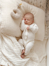 Petit + Co- Everyday Ribbed Romper- Milk