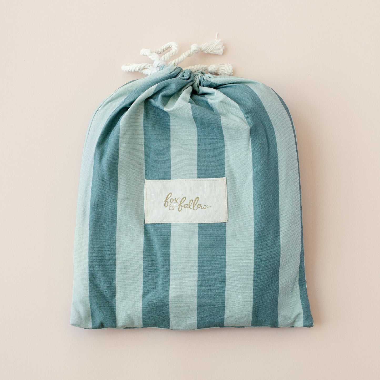 Fox & Fallow - Sage Stripe Organic Fitted Bedding