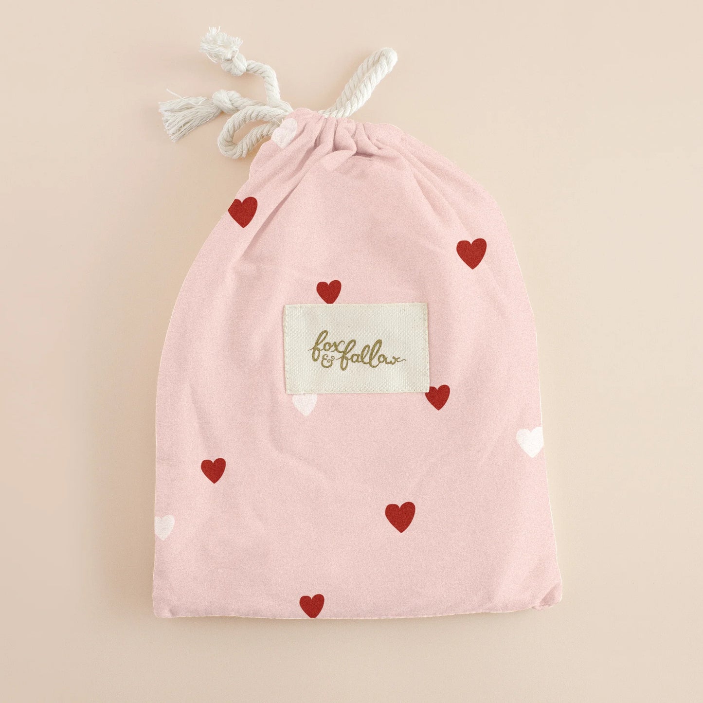 Fox & Fallow - Pink Hearts Organic Fitted Bedding