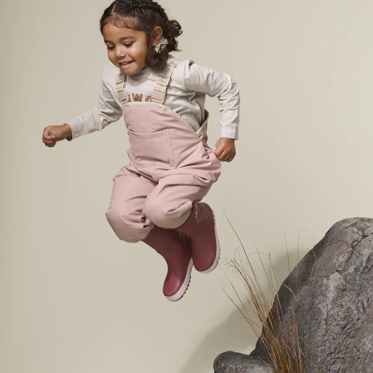 Crywolf- Rain Overalls- Dusty Pink