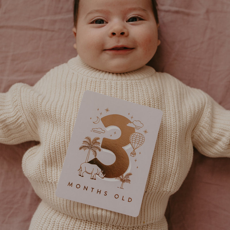 Fox & Fallow - Cream Baby Milestone Cards