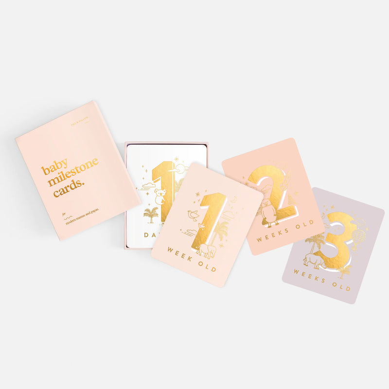 Fox & Fallow - Cream Baby Milestone Cards