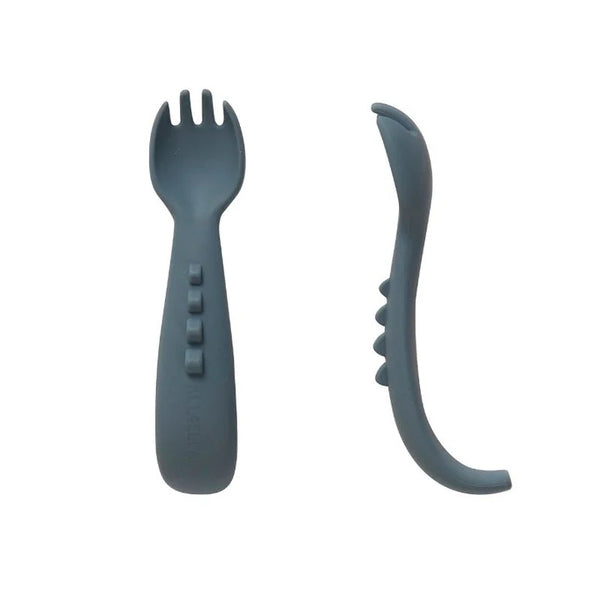 All4Ella- Comfy Grip Silicone Fork- Slate Blue