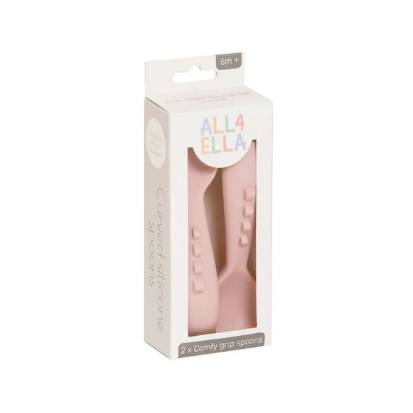 All4Ella- Comfy Grip Silicone Spoons- Dusty Pink