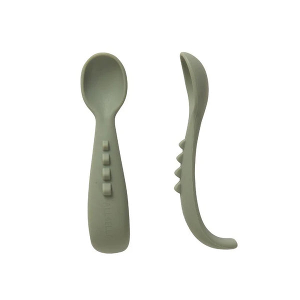 All4Ella- Comfy Grip Silicone Spoons- Olive