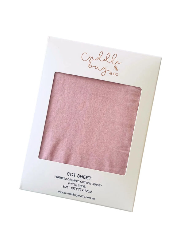 Cuddle Bug & Co - Fitted Cot Sheet Blush