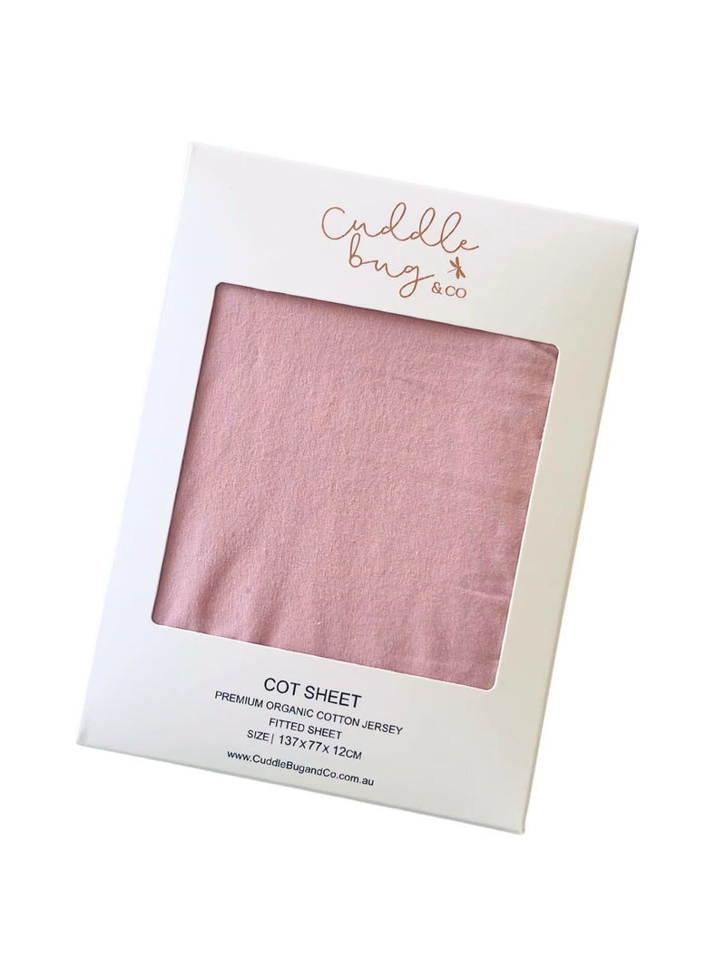 Cuddle Bug & Co - Fitted Cot Sheet Blush