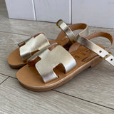 Handmade Greek Athena Kids Sandals- Gold