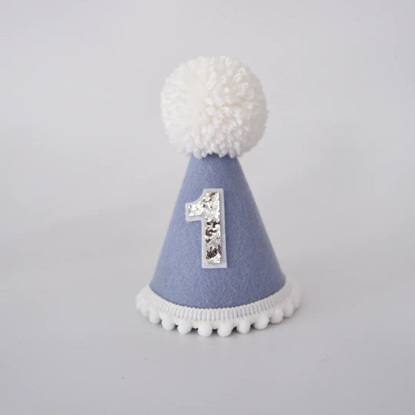 Our Little Deer- Baby Blue & White Party Hat
